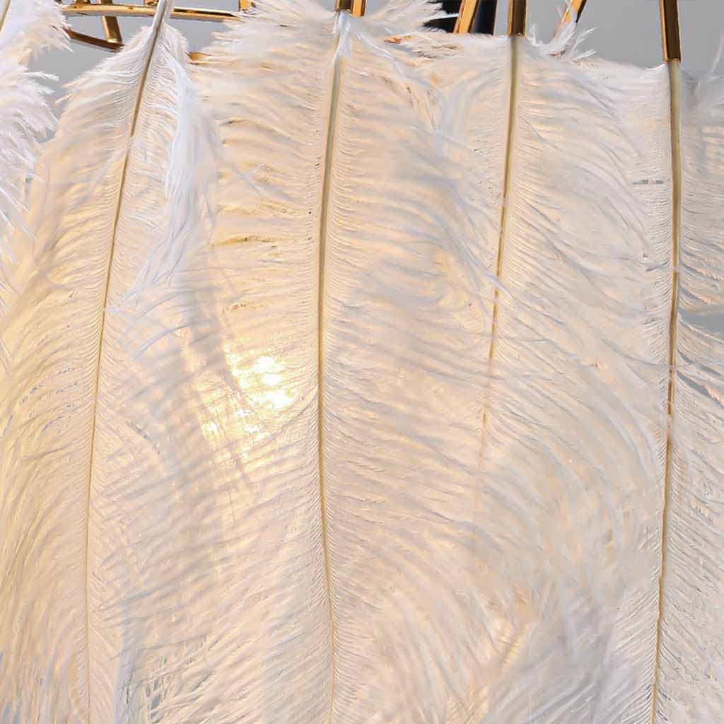 Applique Murale Allemande Unique Estaviva avec Cadre en Plumes d'Autruche, Blanc