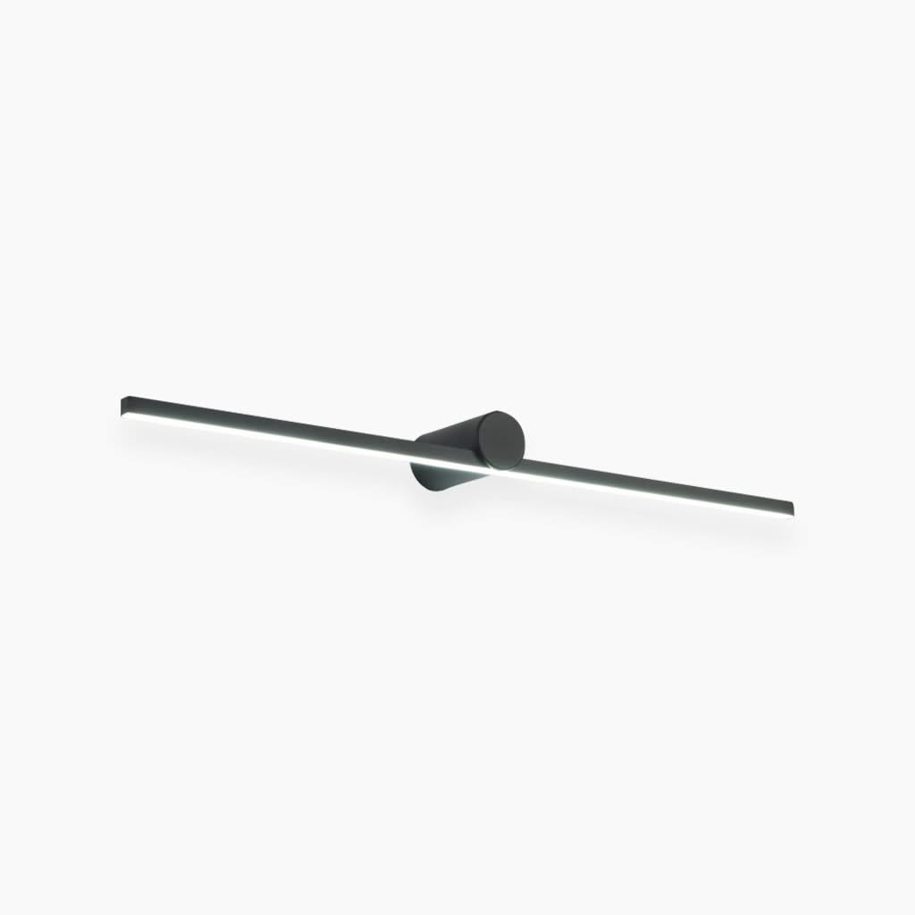 Ébène Sacrée - Applique Murale pour Lavabo de Salle de Bain, LED Dimmable Minimaliste, Noire