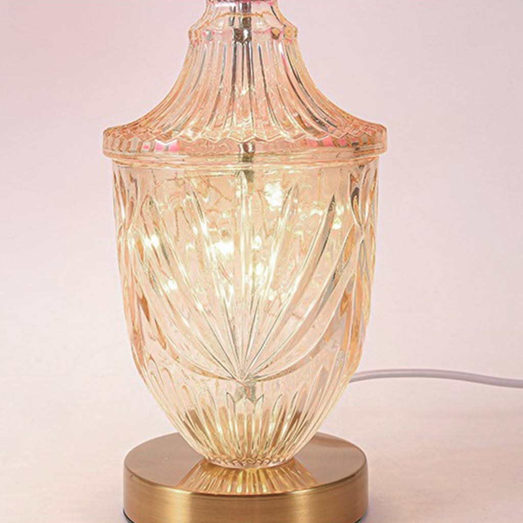 Miroir Suspendu - Vase en verre décoratif moderne avec lampe de table à plumes, rose