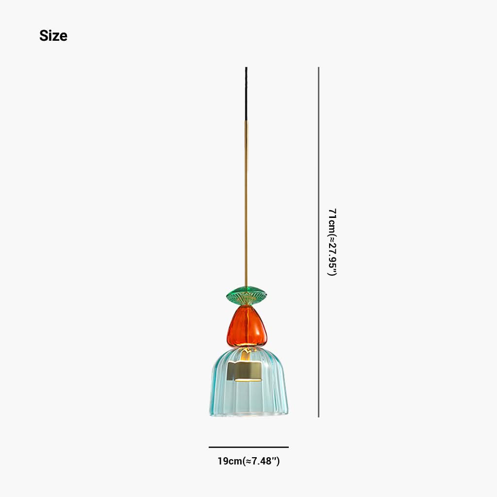 Éclat de Lune Lampe Suspendue en Verre Nordique Coloré