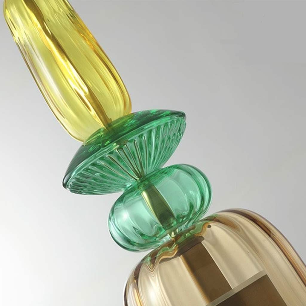 Éclat de Lune Lampe Suspendue en Verre Nordique Coloré