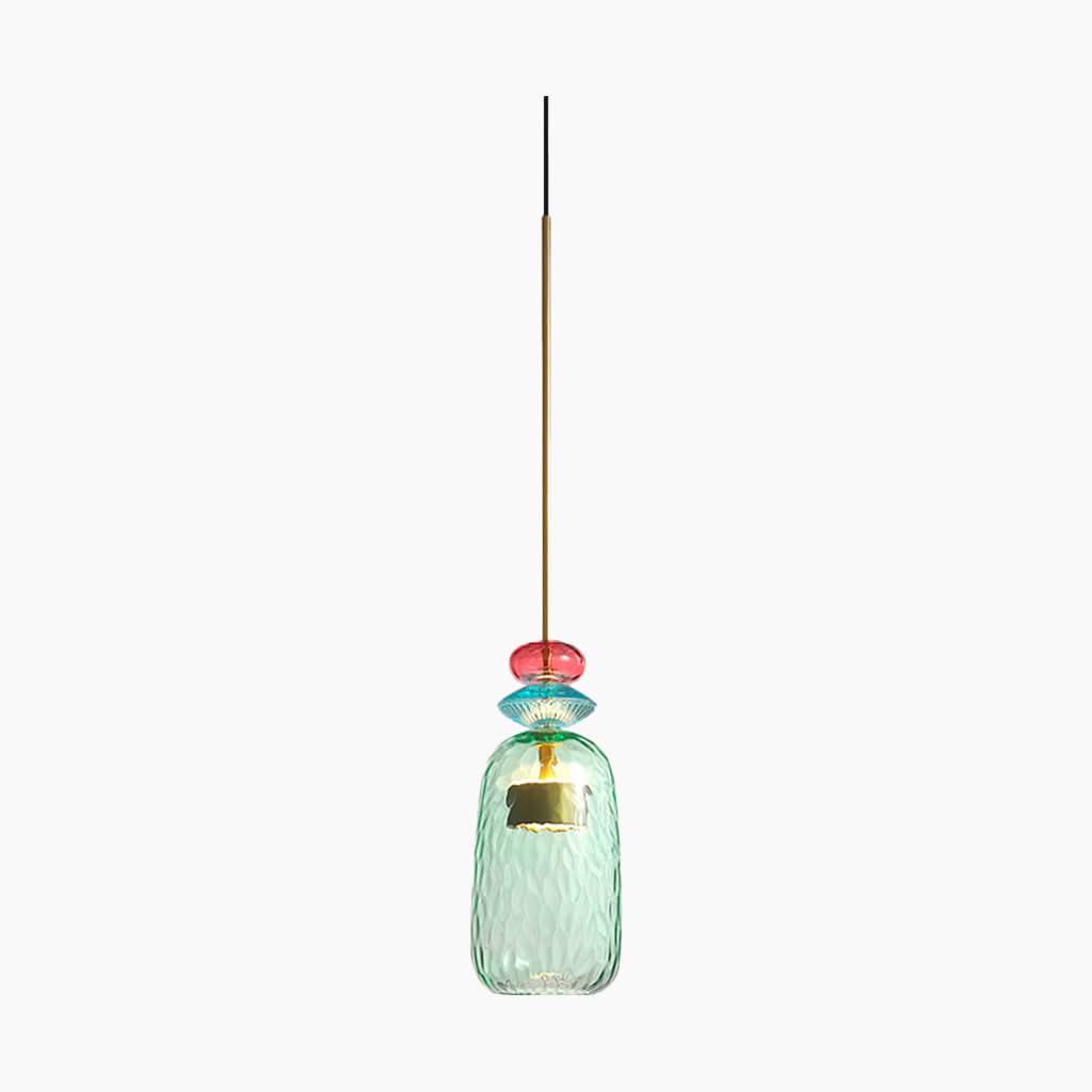 Éclat de Lune Lampe Suspendue en Verre Nordique Coloré