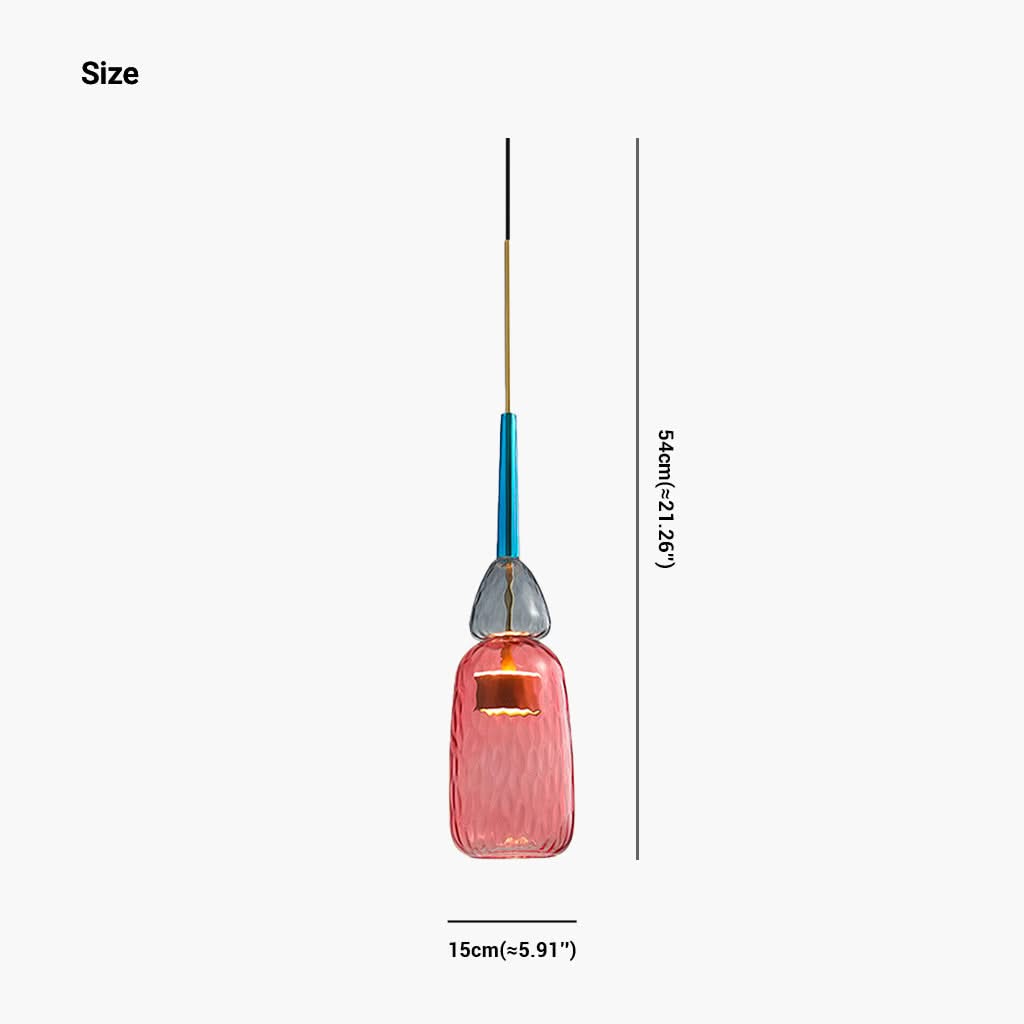 Éclat de Lune Lampe Suspendue en Verre Nordique Coloré
