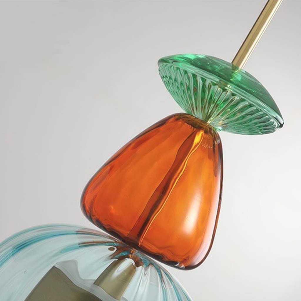 Éclat de Lune Lampe Suspendue en Verre Nordique Coloré