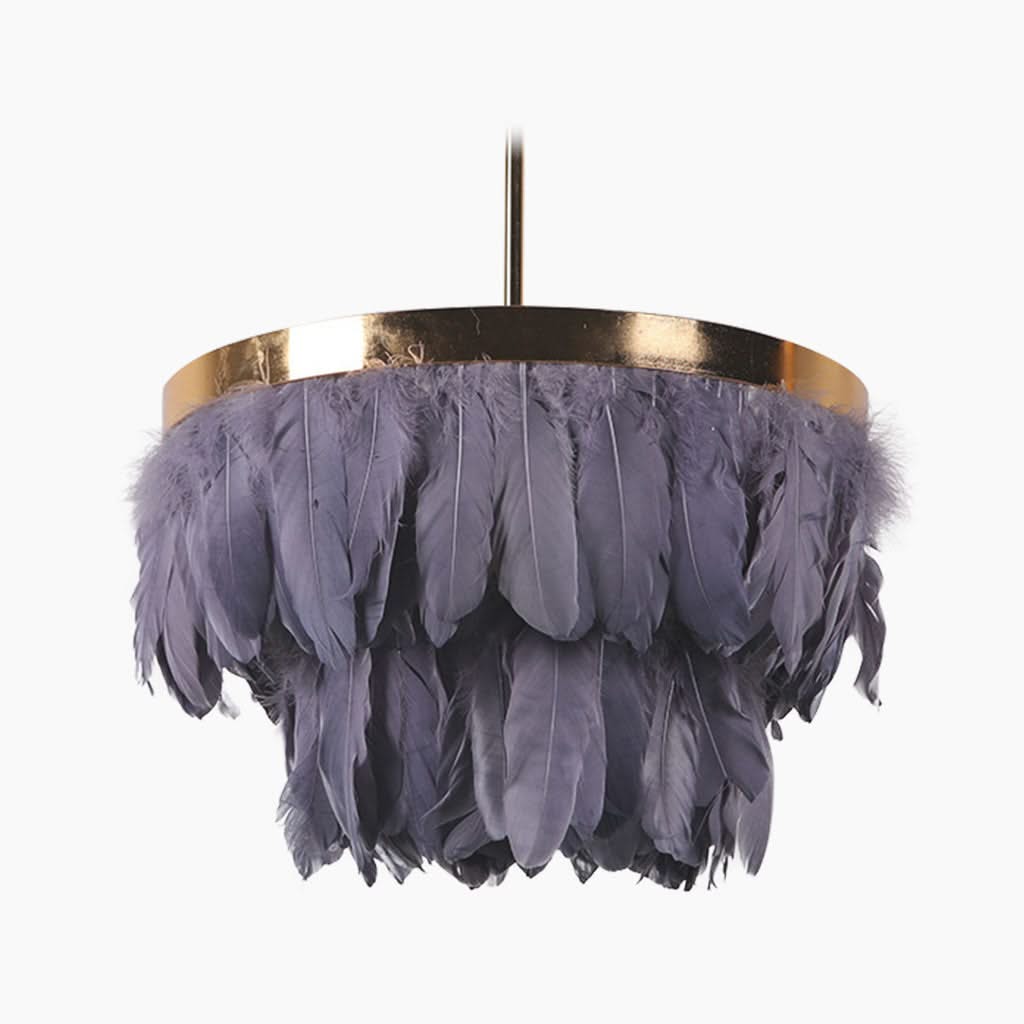 Frisson Doré Lampe Suspendue avec Plumes d'Oie