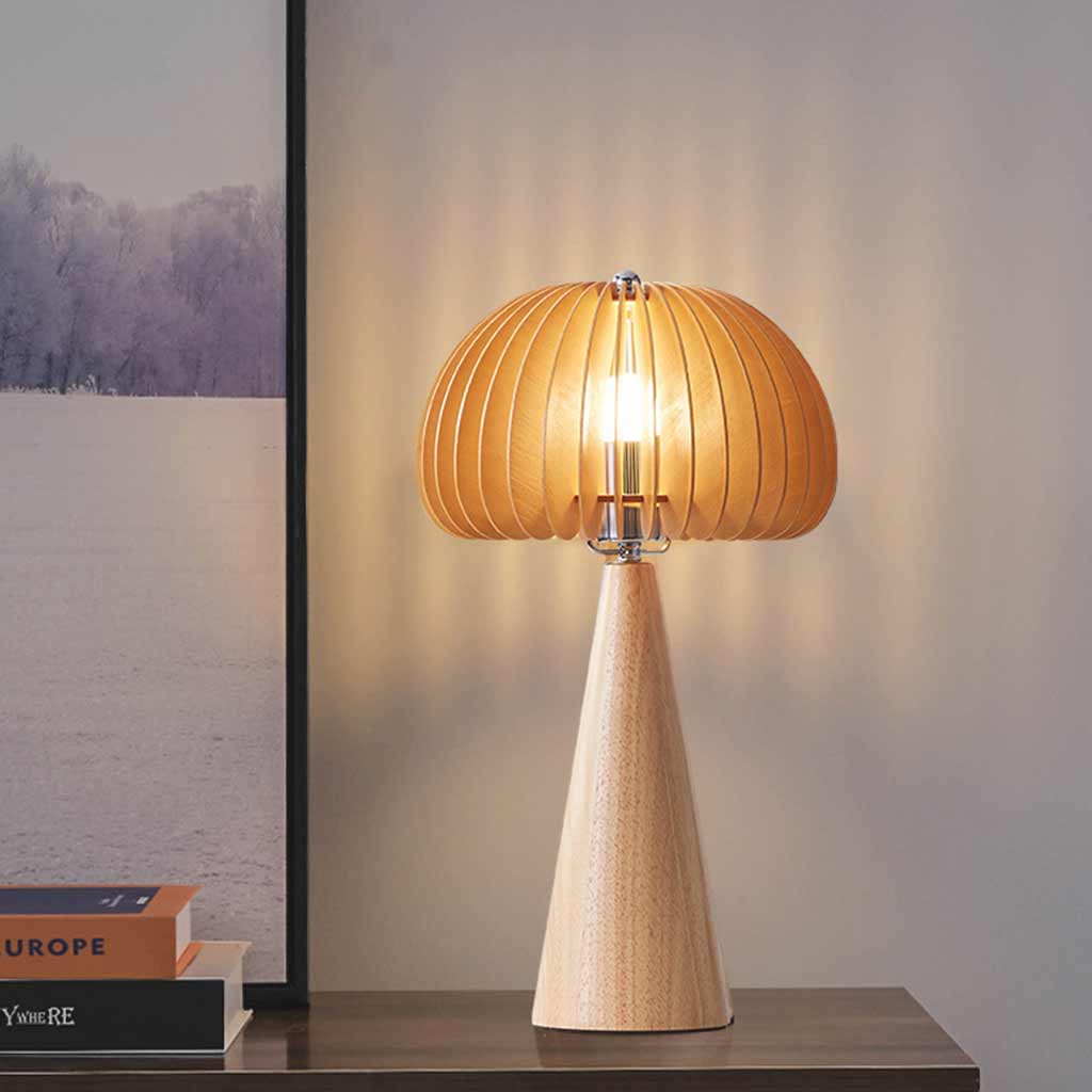Lueur Noire - Lampe de table/lampe sur pied Ambient Citrouille en bois - Design Élégant