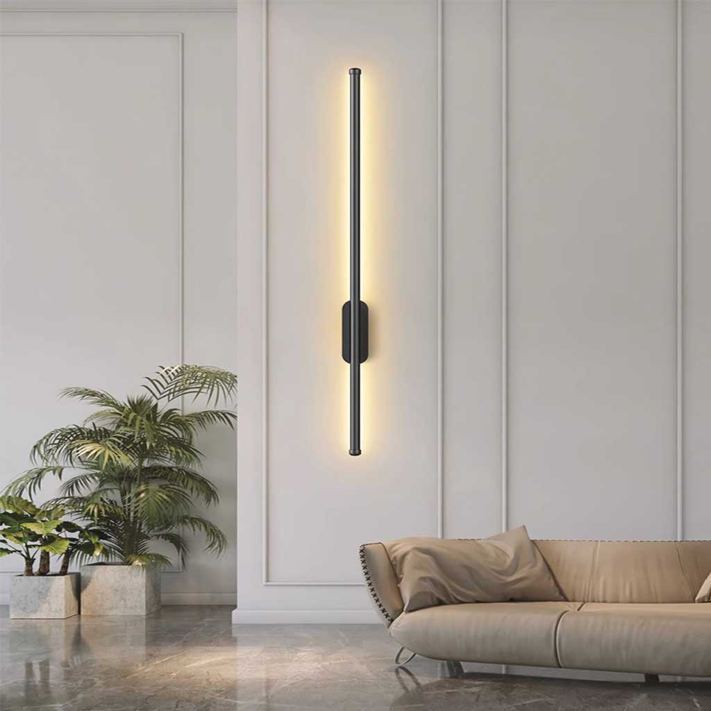 Grâce Infinie - Lumière Murale LED Linéaire Moderne en Aluminium, Or / Noir