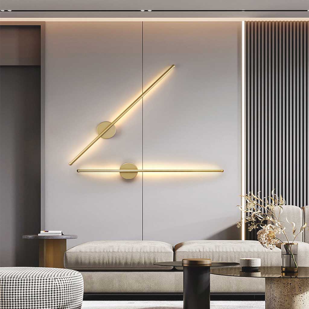 Grâce Infinie - Lumière Murale LED Linéaire Moderne en Aluminium, Or / Noir