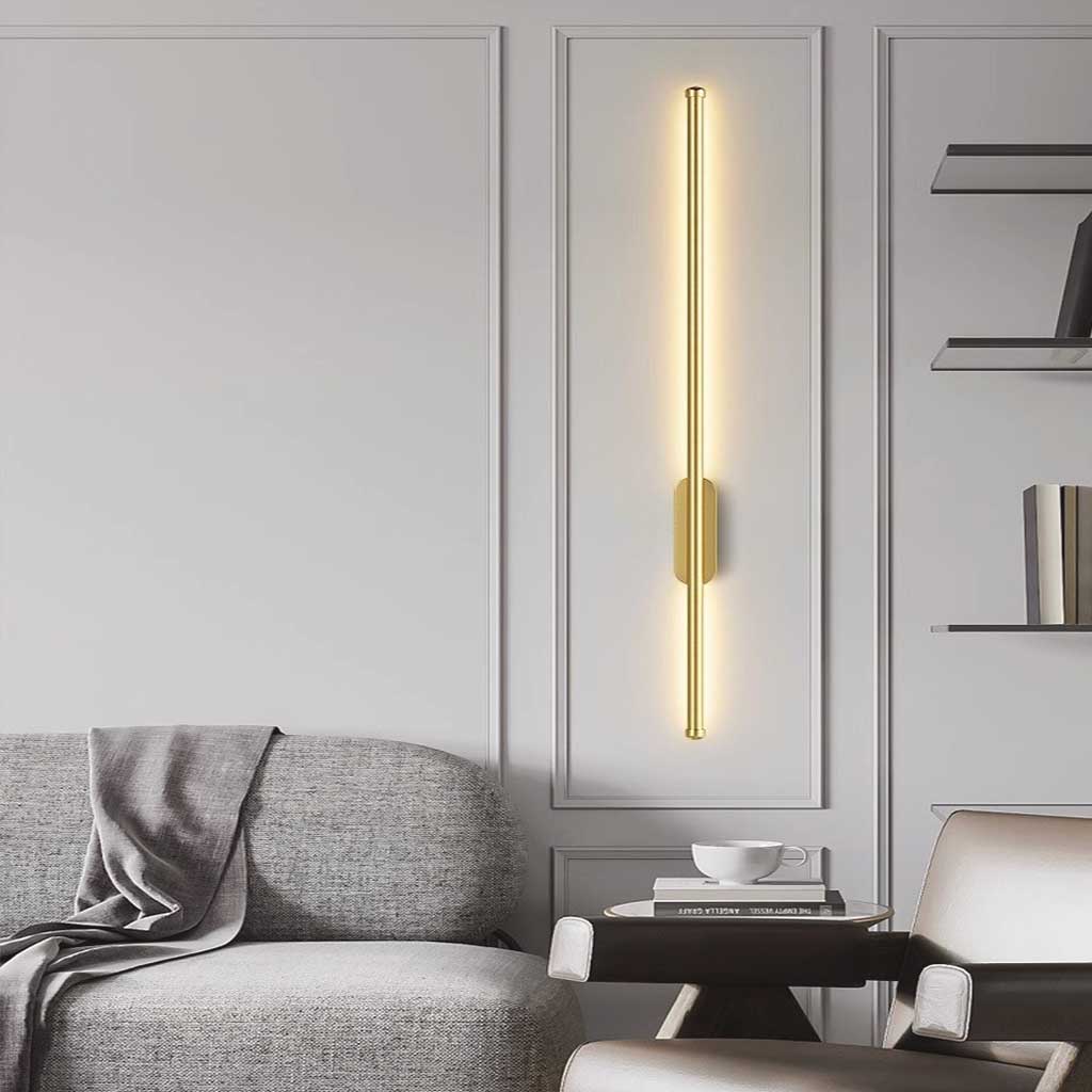 Grâce Infinie - Lumière Murale LED Linéaire Moderne en Aluminium, Or / Noir