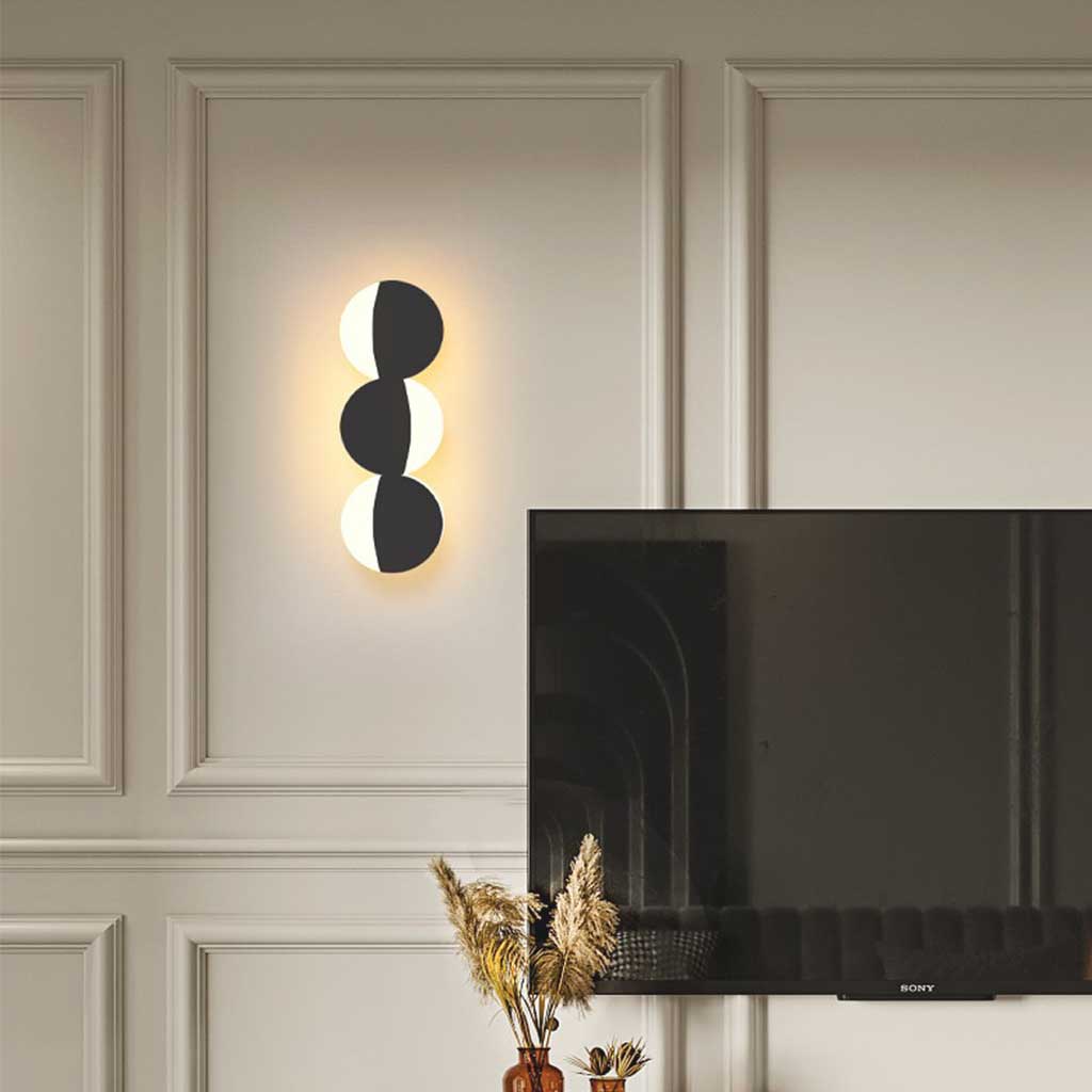 Noir Opulent - Applique Murale LED Géométrique Minimaliste 3 Couleurs Disponibles