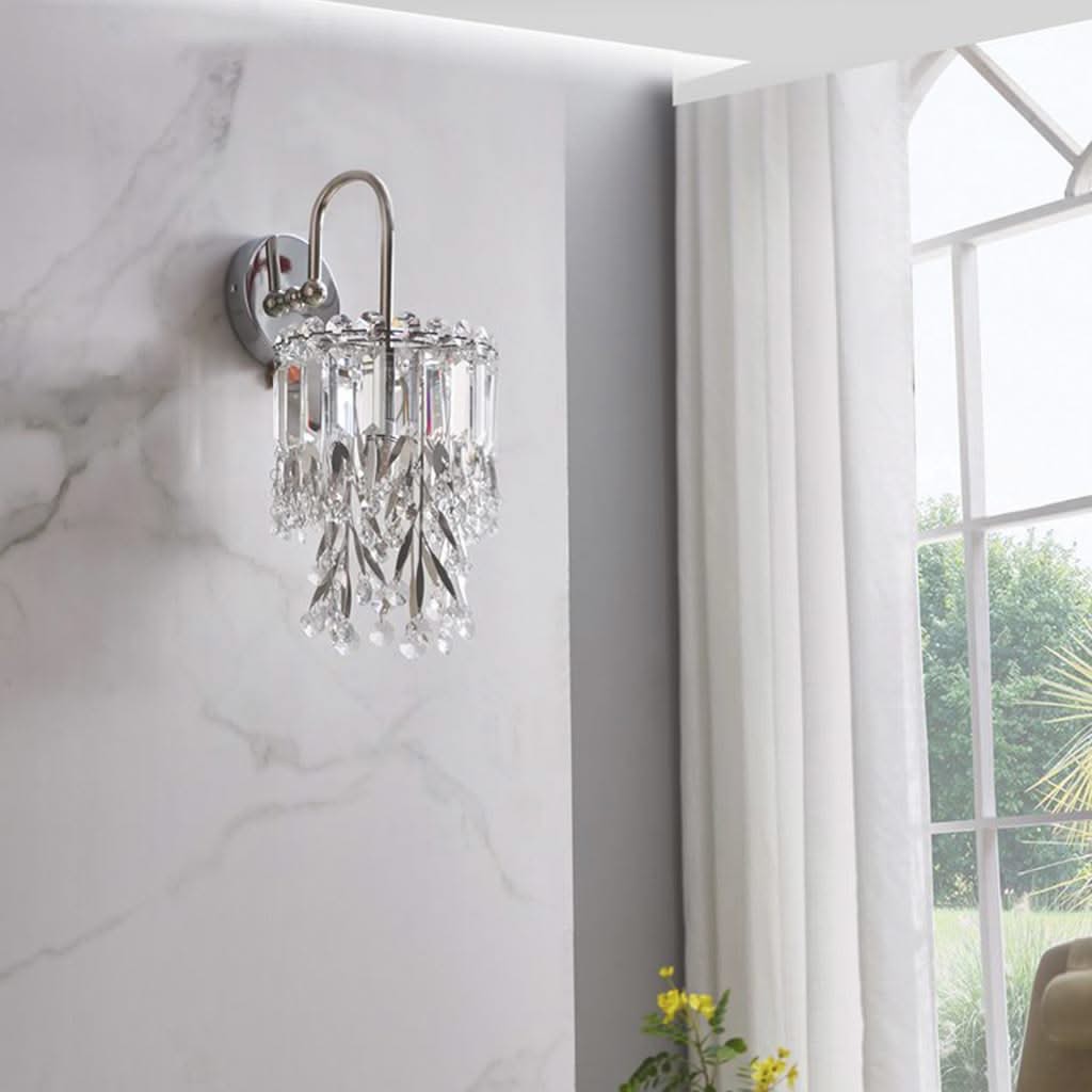 Reflet de Rêve - Applique Murale Élégante en Forme de Goutte en Cristal Argenté