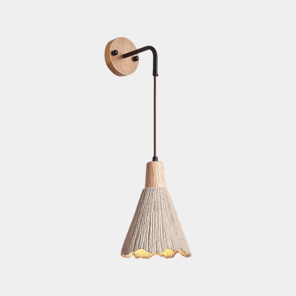 Fusion Figée - Applique Murale Japandi en Bois et Ciment pour Chambre à Coucher et Salon