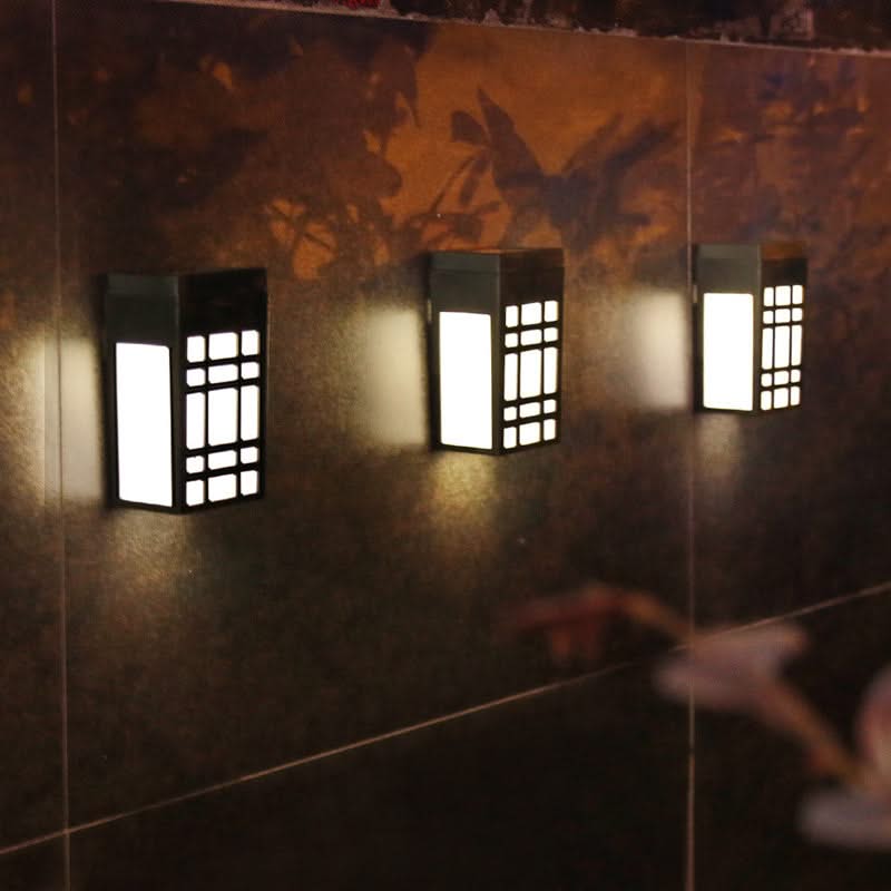 ZenGlow - Lampe Murale Solaire Japonaise pour l'Extérieur