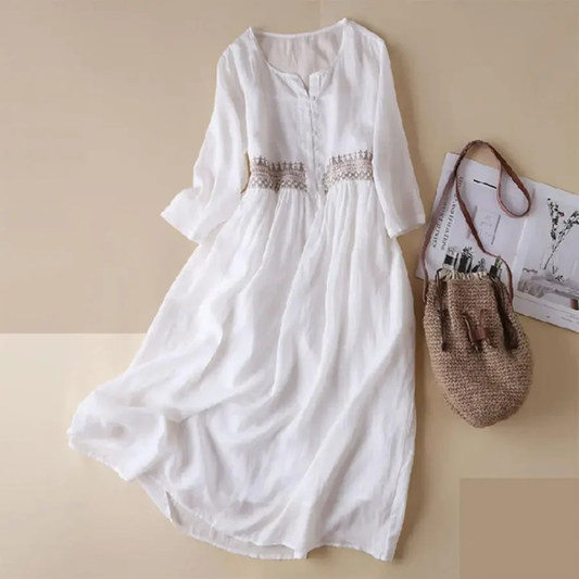 Wiktoria | Robe Midi Femme Brodée Style Ethnique