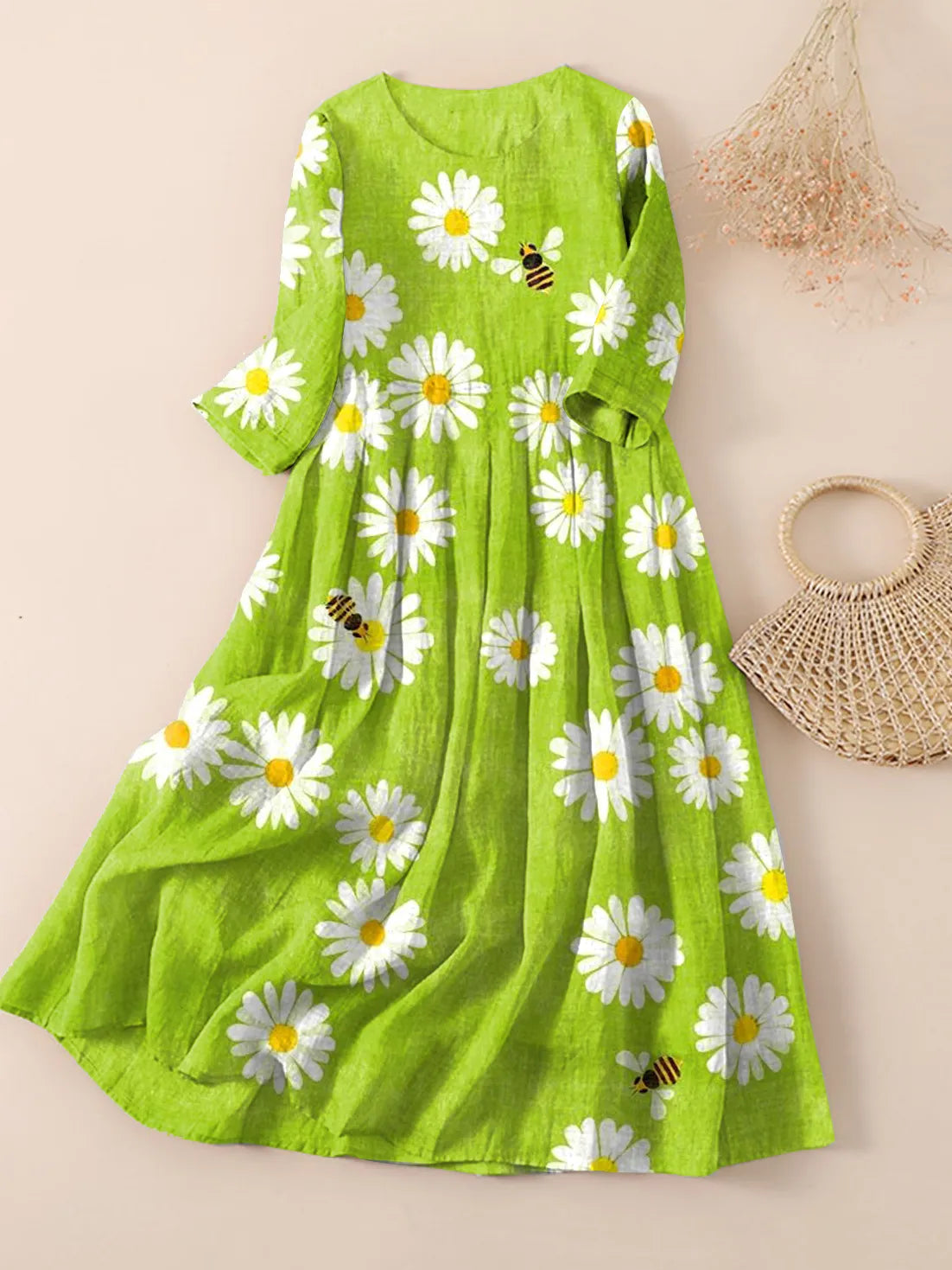 Margit | Robe Femme Jardin de Pâquerettes