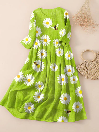 Margit | Robe Femme Jardin de Pâquerettes