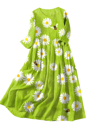 Margit | Robe Femme Jardin de Pâquerettes