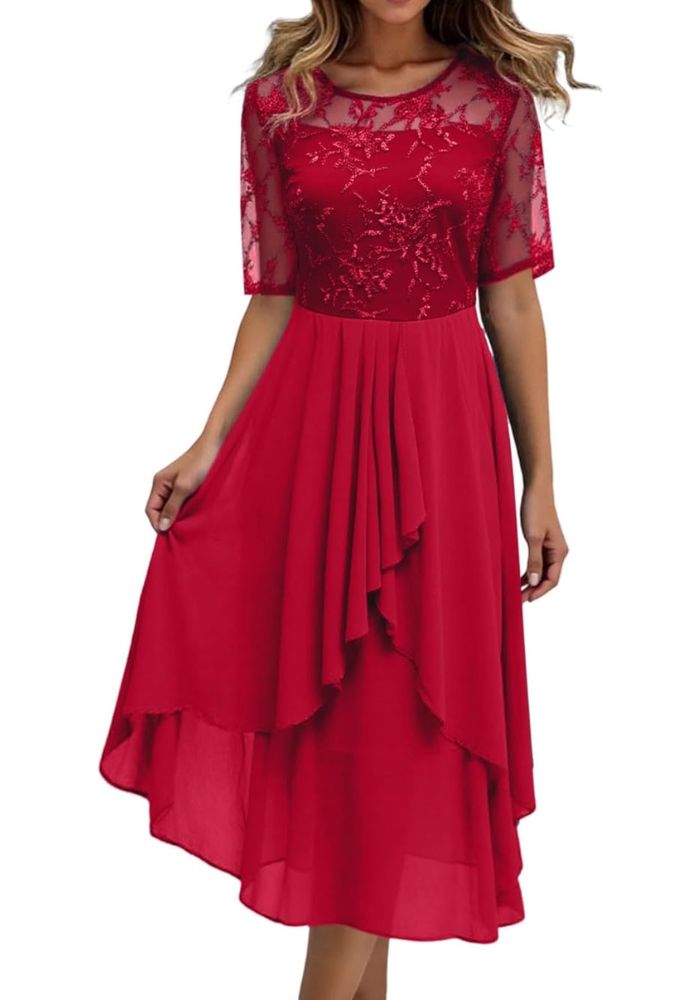 Robe Femme à Manches 3/4 Col Rond | Mini