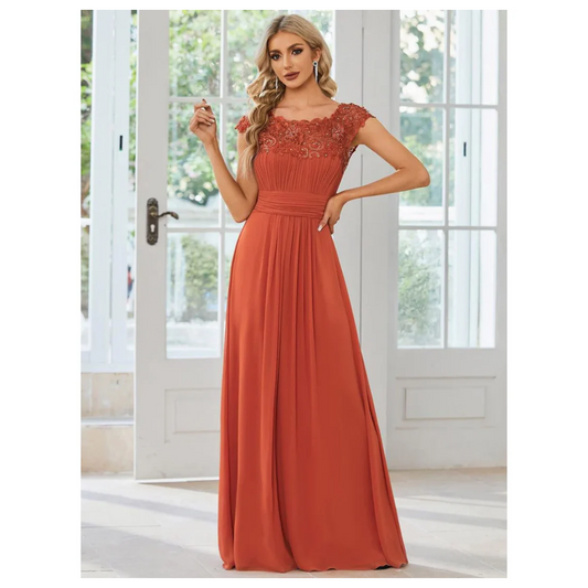 Robe Femme avec Manches Plissées | Maxi