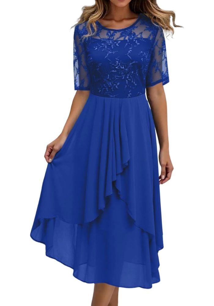 Robe Femme à Manches 3/4 Col Rond | Mini