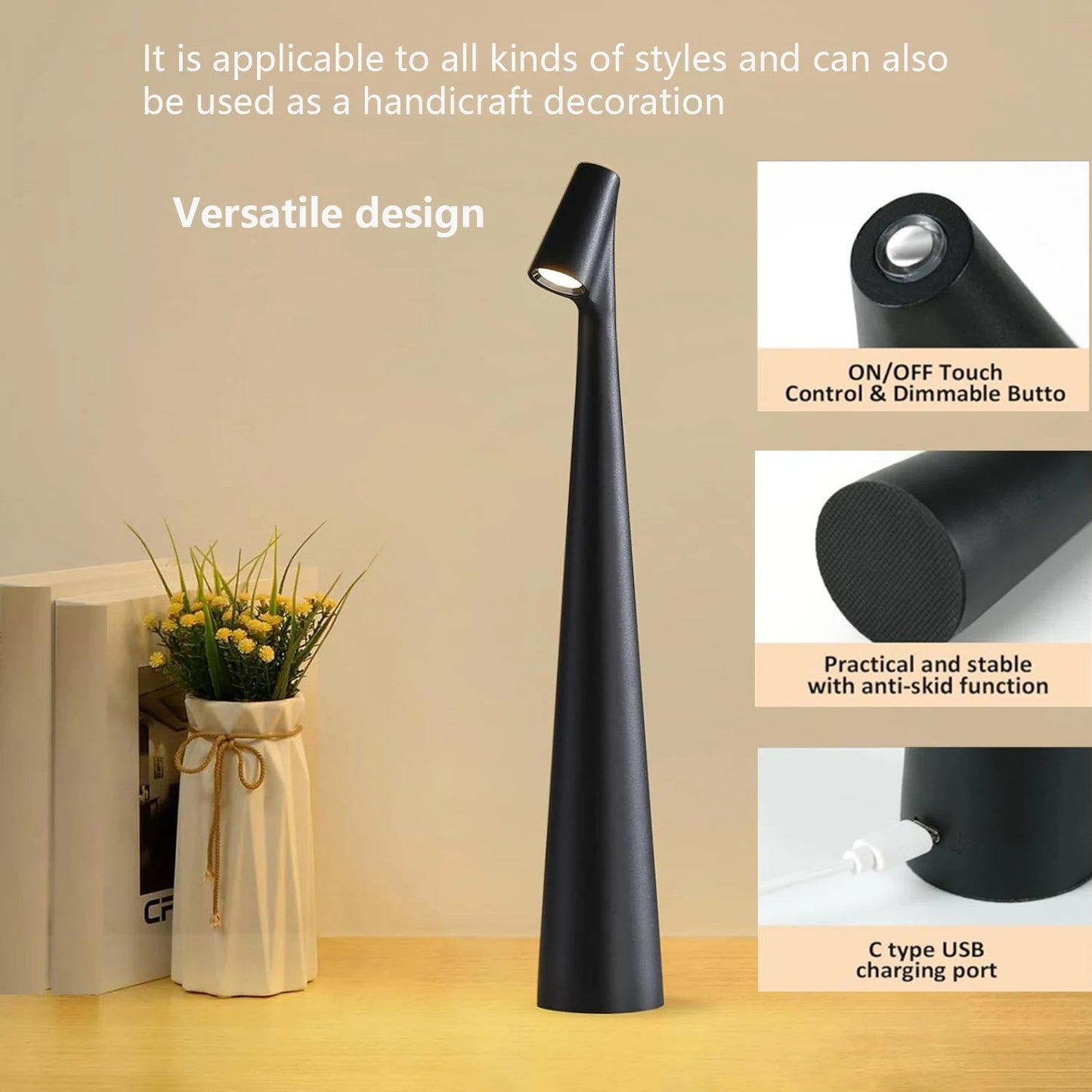 Lampe de lecture à contrôle tactile avec variation de couleur tri-temps