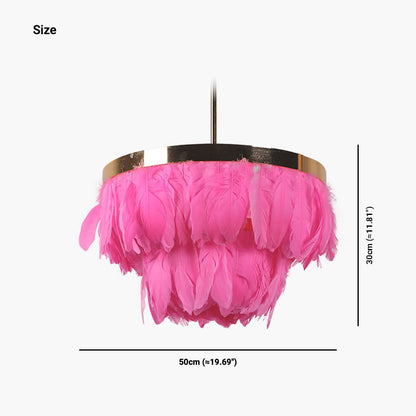 Frisson Doré Lampe Suspendue avec Plumes d'Oie