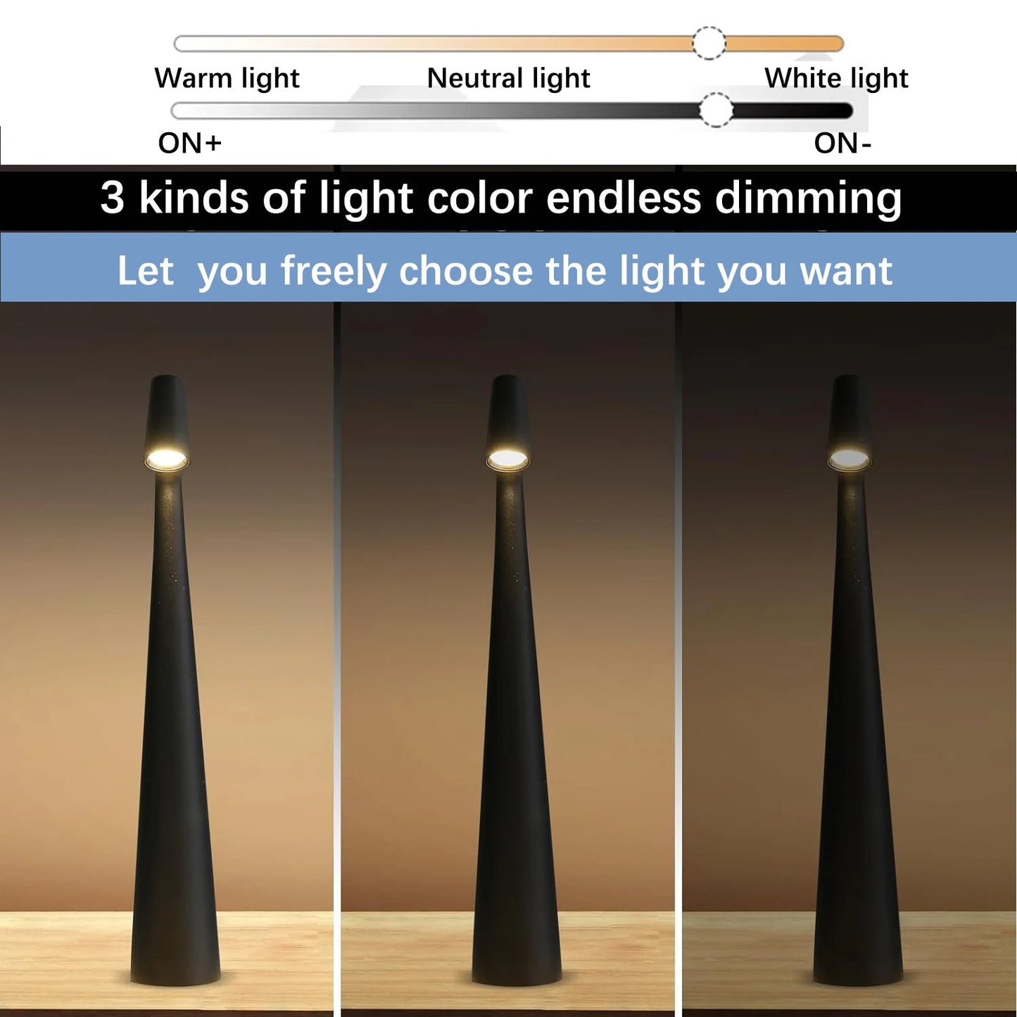 Lampe de lecture à contrôle tactile avec variation de couleur tri-temps