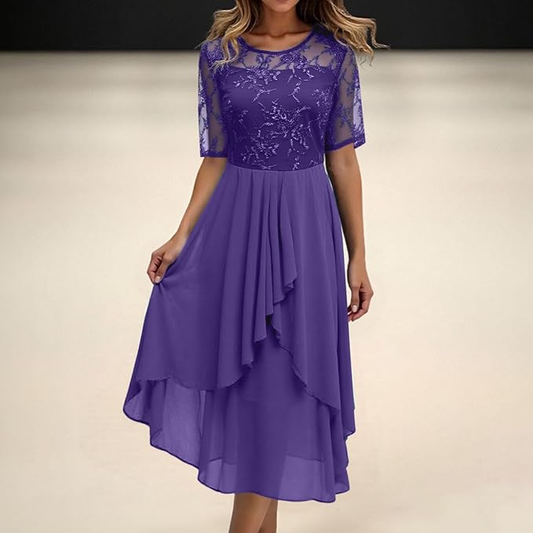 Robe Femme à Manches 3/4 Col Rond | Mini