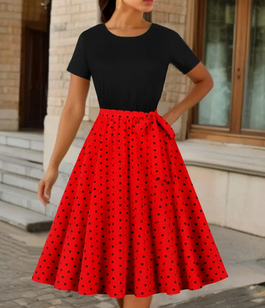 Nerys | Robe à Pois Vintage pour Femmes