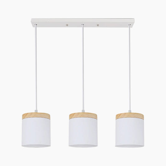 Soleil de Minuit - Lampe Suspendue Cylindrique Nordique Minimaliste en Aluminium et Bois