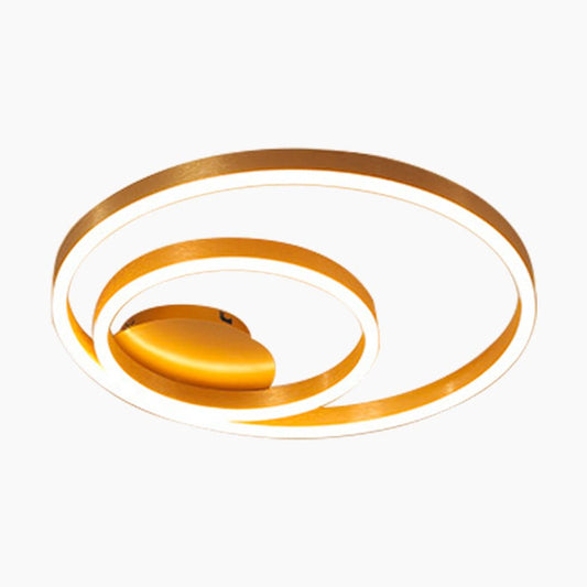 Couronne d'Or-  Plafonnier LED encastré, Style Or Forme Ronde en Aluminium