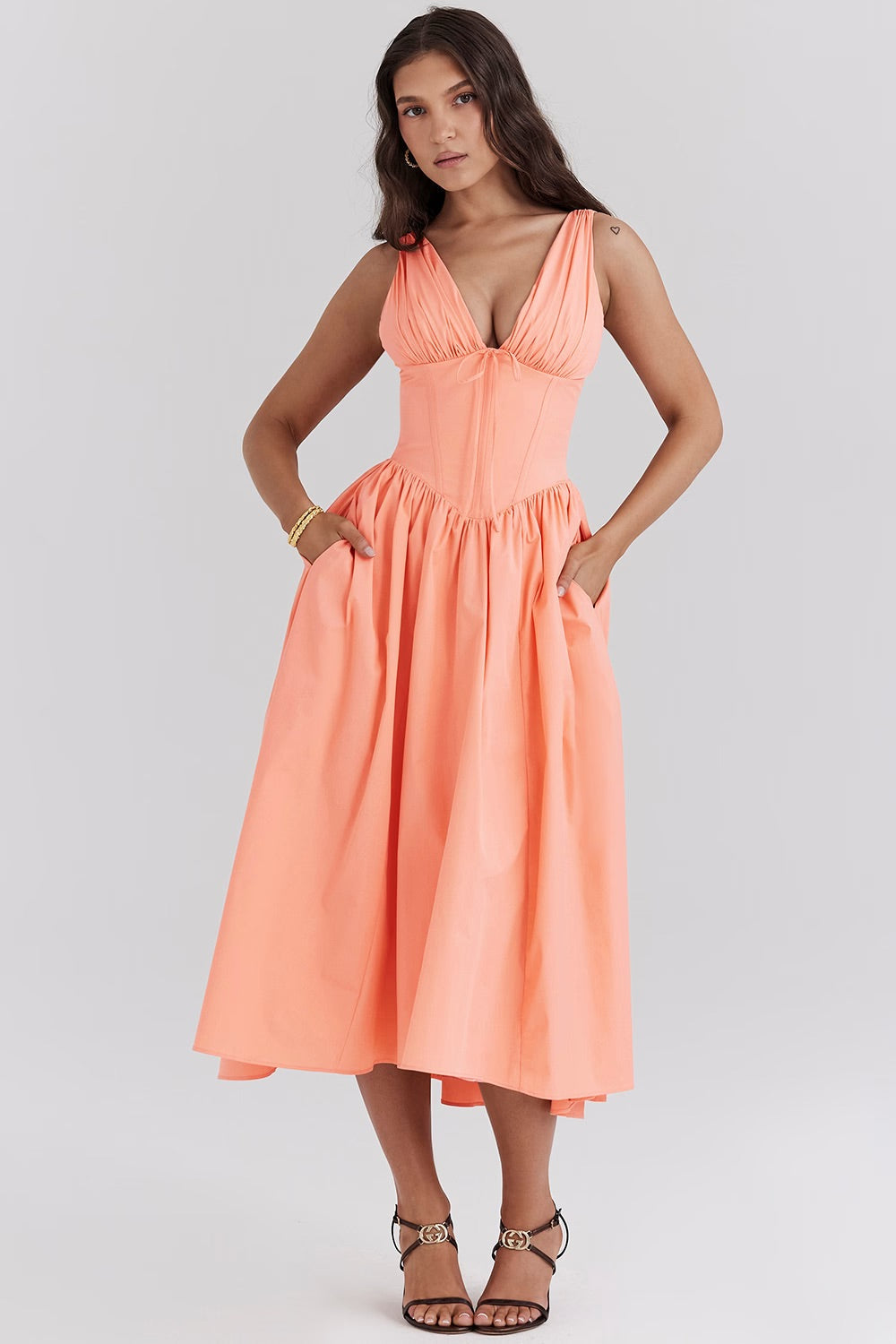 Robe d'invité de mariage vintage décontractée pour femmes | Midi