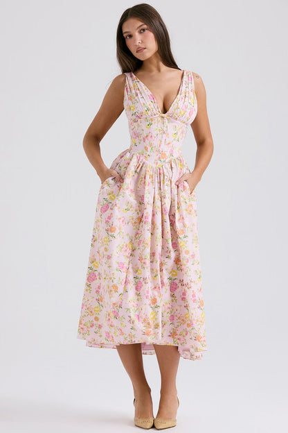 Robe d'invité de mariage vintage décontractée pour femmes | Midi