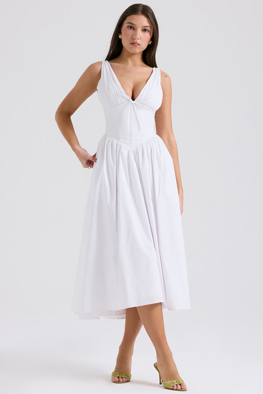 Robe d'invité de mariage vintage décontractée pour femmes | Midi