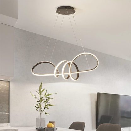 Élixir de Clarté -  Suspension LED artistique moderne en aluminium courbé