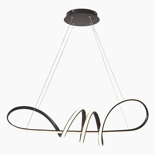 Élixir de Clarté -  Suspension LED artistique moderne en aluminium courbé