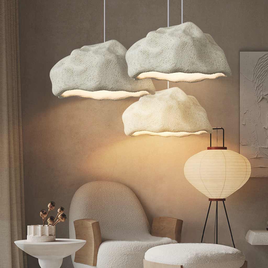 Nikkiana Lumière Suspendue Wabi-Sabi en Pierre Naturelle, 4 Teintes
