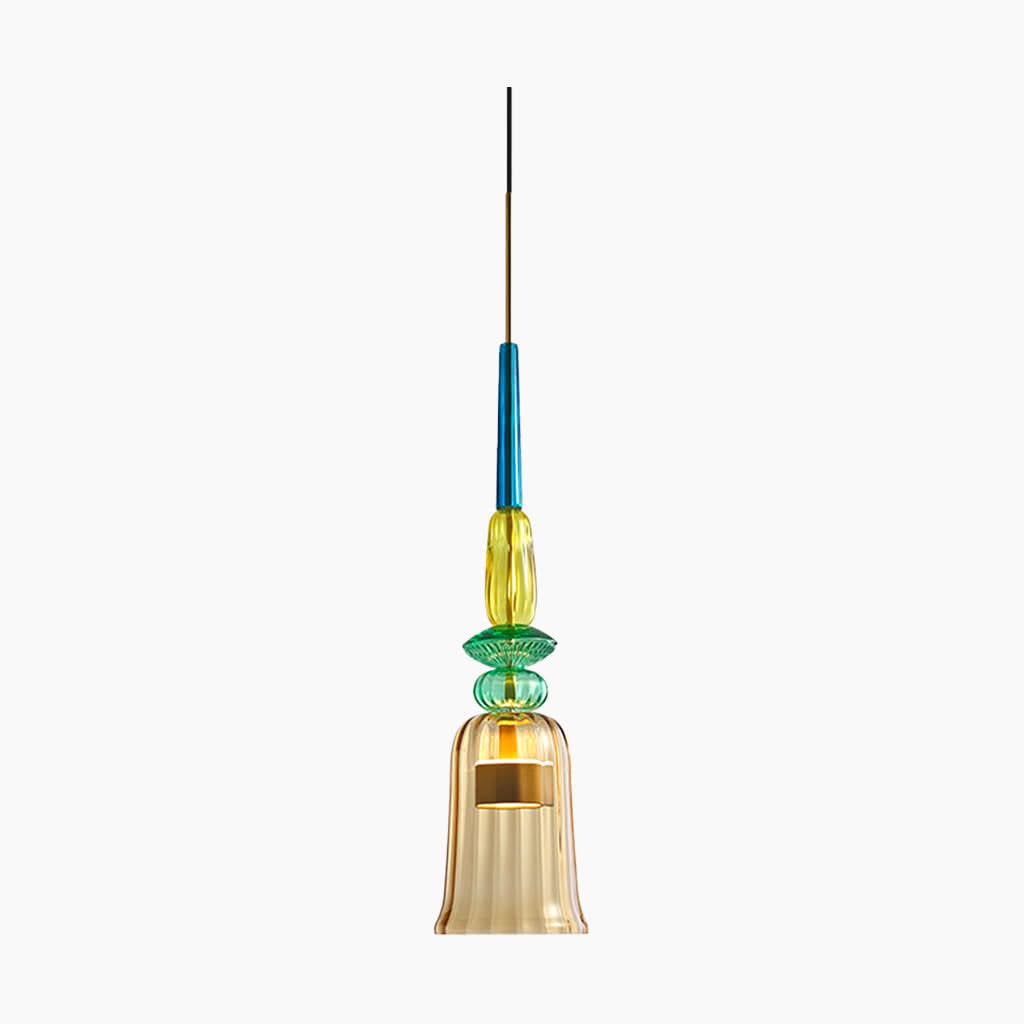Éclat de Lune Lampe Suspendue en Verre Nordique Coloré