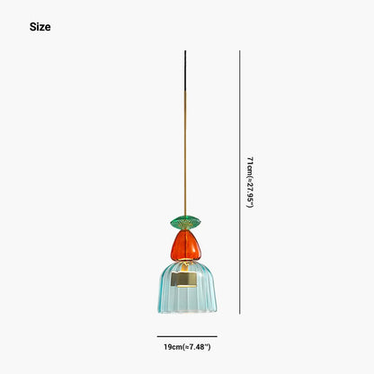 Éclat de Lune Lampe Suspendue en Verre Nordique Coloré