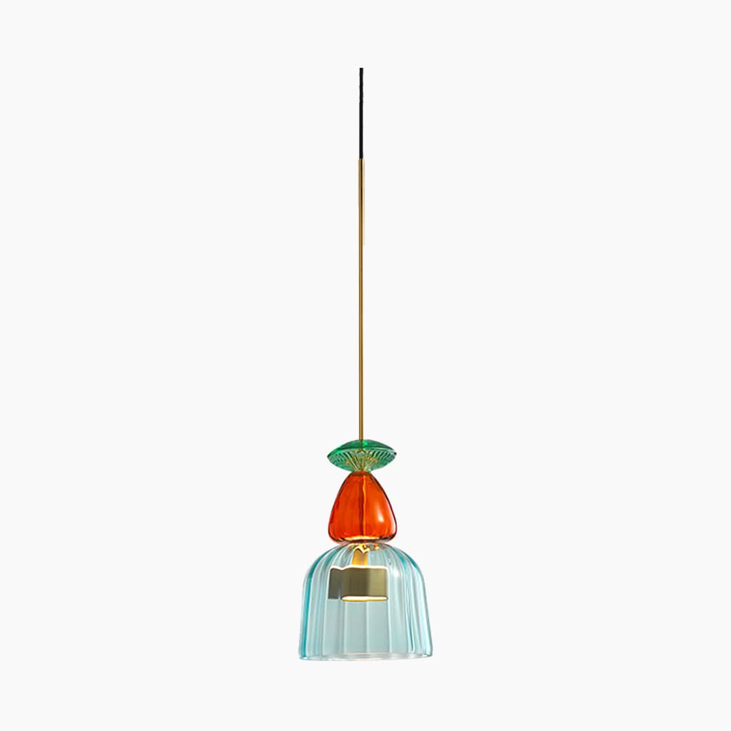 Éclat de Lune Lampe Suspendue en Verre Nordique Coloré