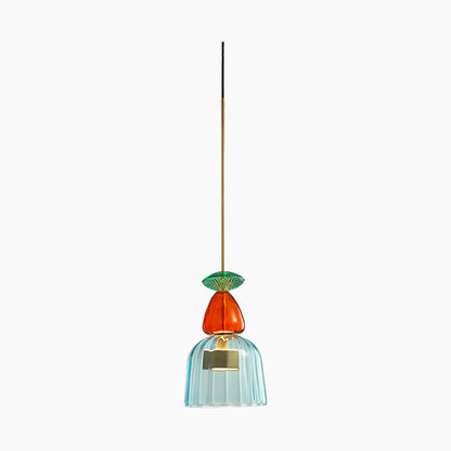 Éclat de Lune Lampe Suspendue en Verre Nordique Coloré
