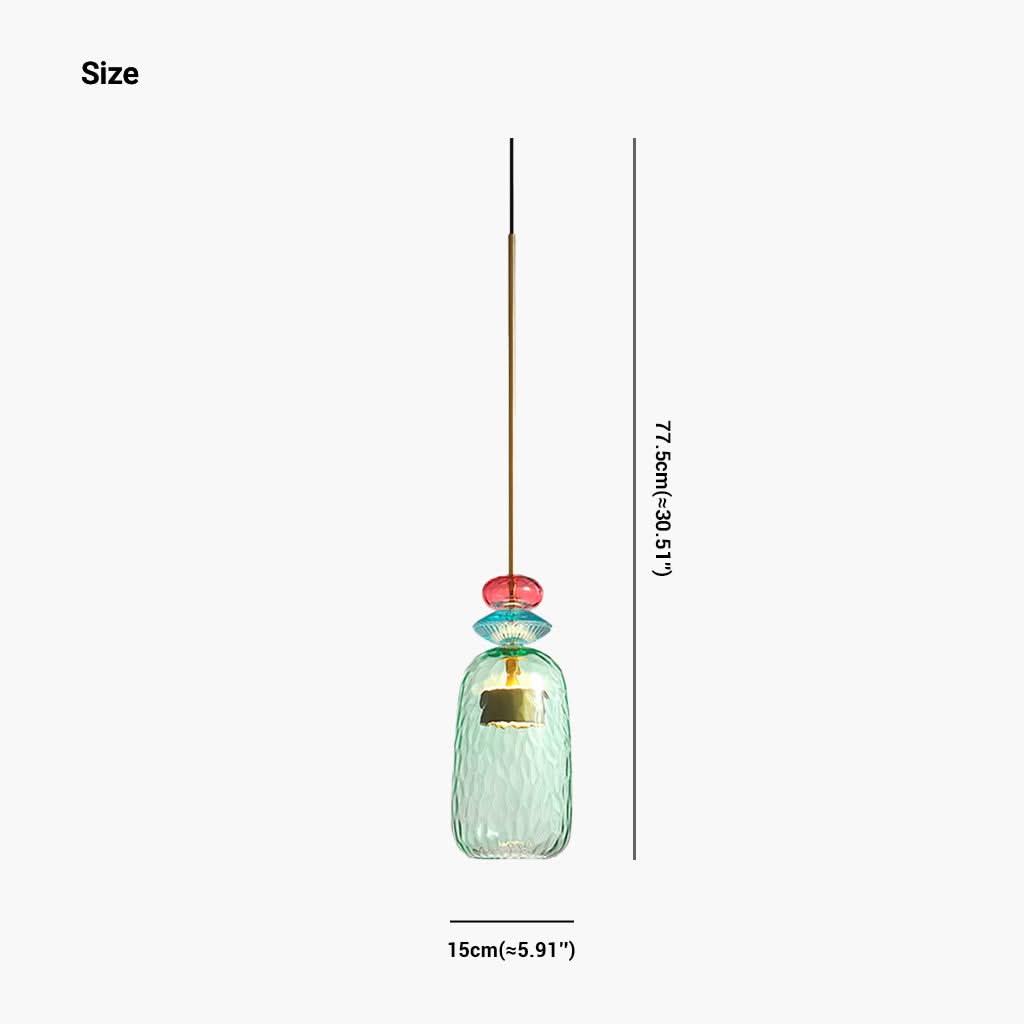Éclat de Lune Lampe Suspendue en Verre Nordique Coloré