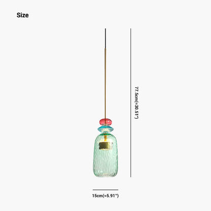 Éclat de Lune Lampe Suspendue en Verre Nordique Coloré