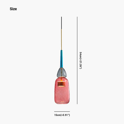 Éclat de Lune Lampe Suspendue en Verre Nordique Coloré