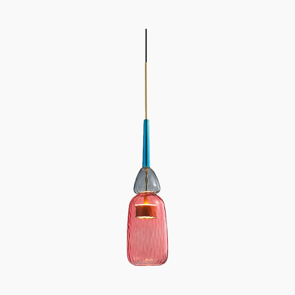 Éclat de Lune Lampe Suspendue en Verre Nordique Coloré