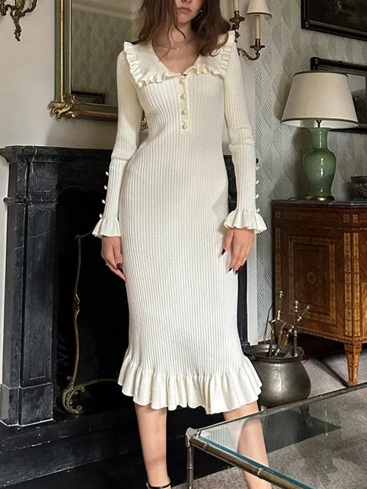 Damar | Robe maxi à taille haute et volants pour femmes
