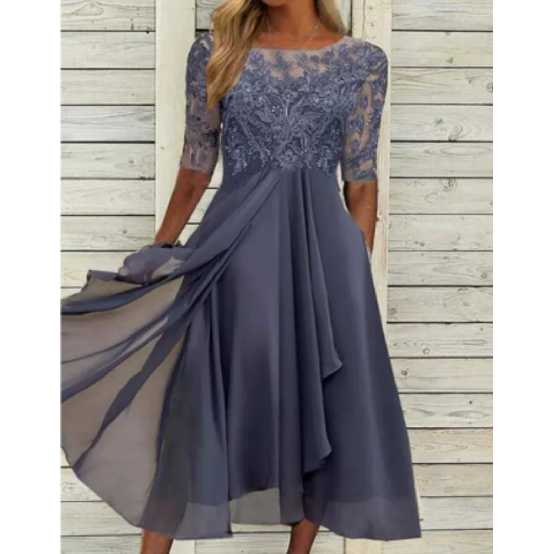 Robe Femme à Manches 3/4 Col Rond | Mini