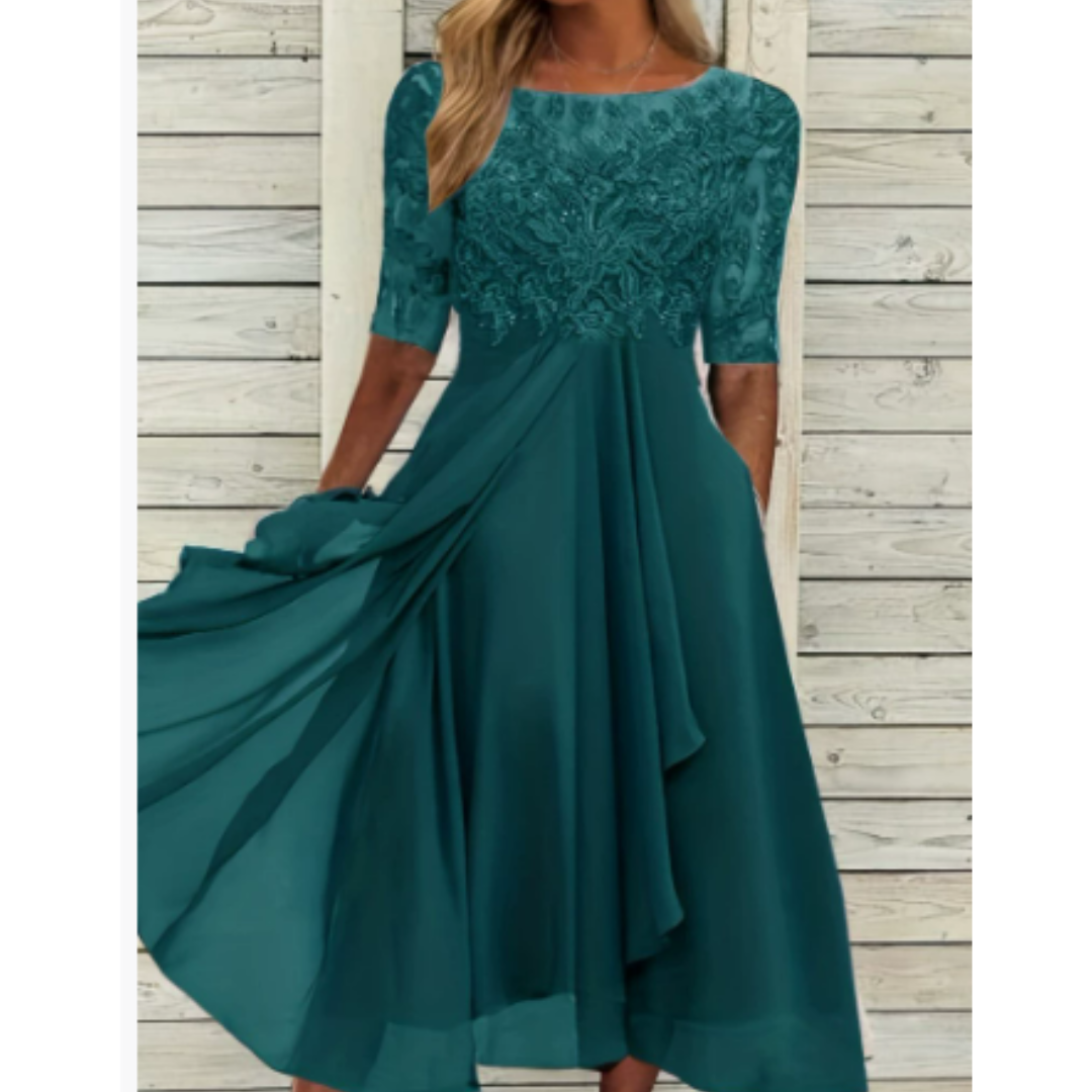 Robe Femme à Manches 3/4 Col Rond | Mini