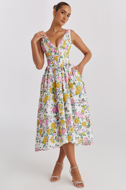 Robe d'invité de mariage vintage décontractée pour femmes | Midi