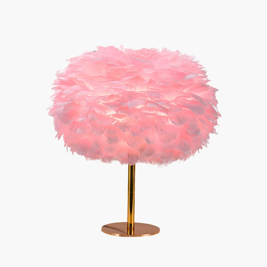 Estaviva Fairy Bloom Plume Table Lamp for Bedroom, Pink